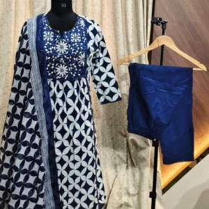 4021 - Cotton Umbrella Kurti Set 3PC