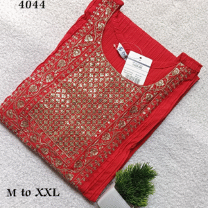 4044 - Popcorn Embroidery work Kurtis