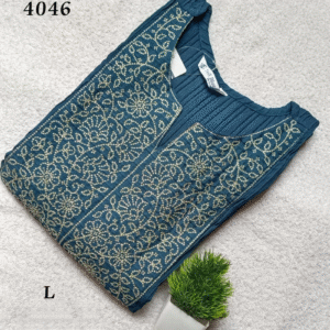 4046 - Popcorn Embroidery work Kurtis