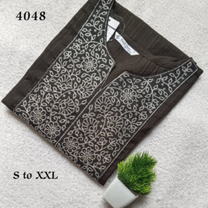4048 - Popcorn Embroidery work Kurtis