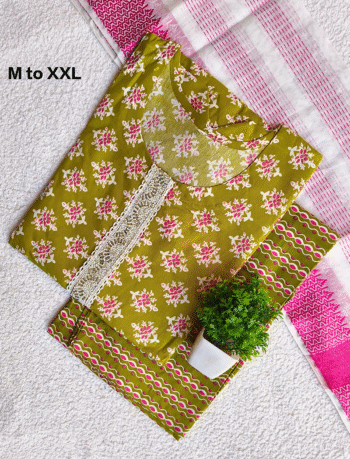 4501- Cotton 3pc Kurta Set