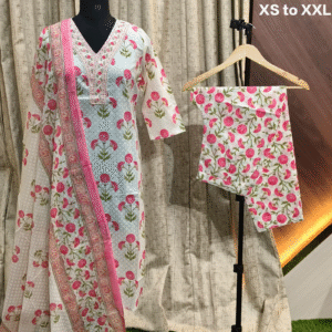 4318 - Kurti with Pant and Dupatta 3PC