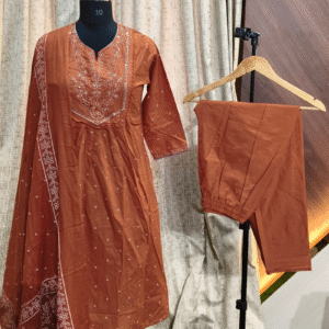 4024 - Cotton Umbrella Kurti Set 3PC