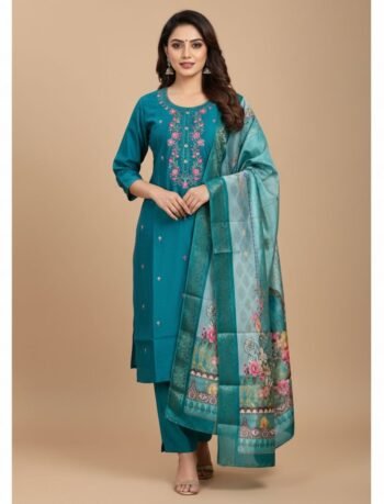 4683- Kurti with Pant and Dupatta 3PC