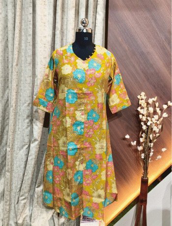 4834  -  vatican silk A line  kurtis