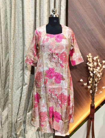 4835-  vatican silk A line  kurtis