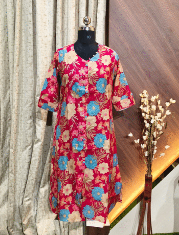 4837-  vatican silk A line  kurtis