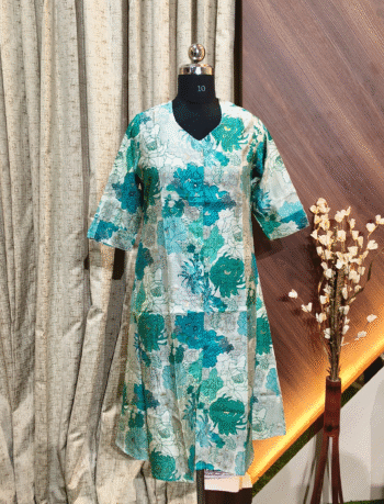 4844 -  vatican silk A line  kurtis