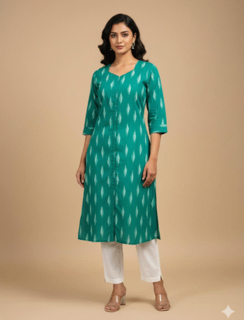 4845- Ikkat A line  Kurtis