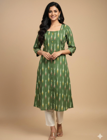 4846-  Ikkat A line  Kurtis