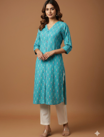4847-  Ikkat A line  Kurtis