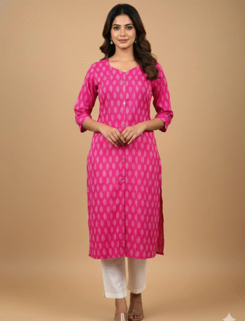 4849- Ikkat A line  Kurtis
