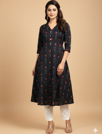 4851-  Ikkat A line  Kurtis
