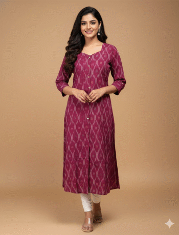 4853-Ikkat A line  Kurtis