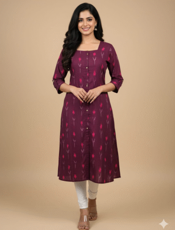 4855-  Ikkat A line  Kurtis