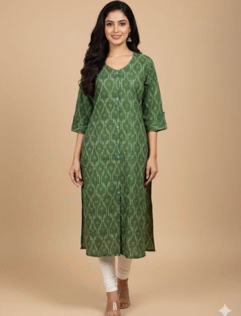 4857-  Ikkat A line  Kurtis