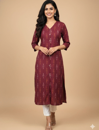 4860- Ikkat  A line  Kurtis
