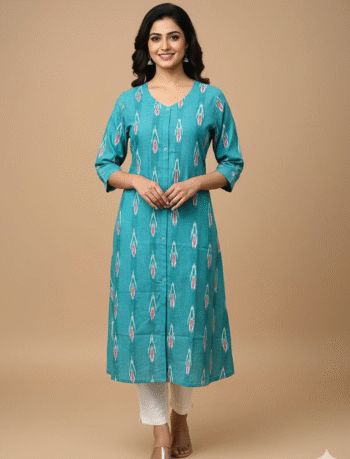 4862-  Ikkat  A line  Kurtis