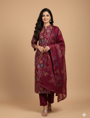 4873- Kurti with Pant and Dupatta 3PC