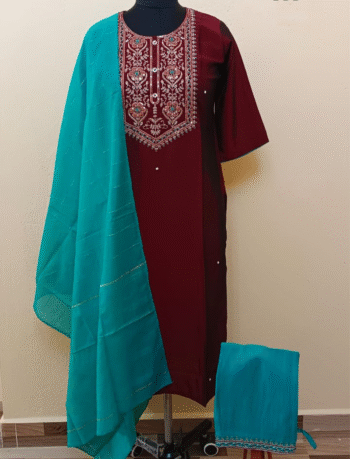 4877- Kurti with Pant and Dupatta 3PC