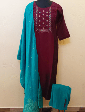 4882- Kurti with Pant and Dupatta 3PC