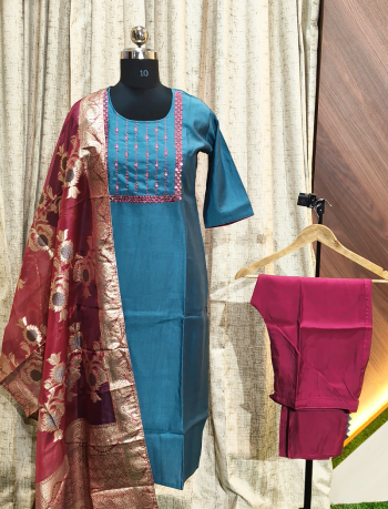 4896 - Kurti with Pant and Dupatta 3PC