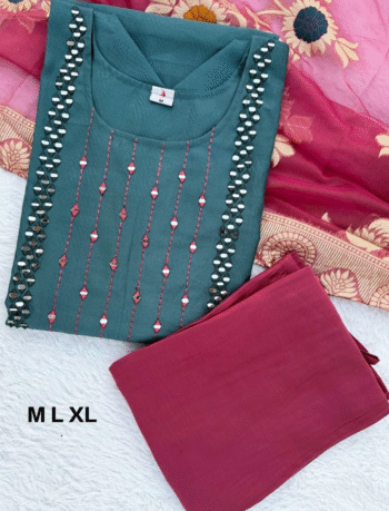 4896 - Kurti with Pant and Dupatta 3PC