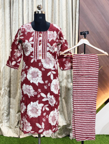5174- Cotton Kurti with Pant
