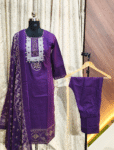 5913 - Straight cut Kurti with Pant and Duppatta 3PCS Set