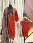 5919 - Straight cut Kurti with Pant and Duppatta 3PCS Set