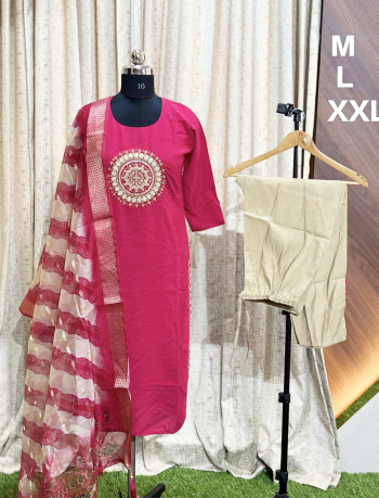 6181 - Kurti with Pant and Dupatta 3PC