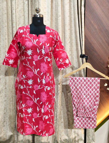 6363 - Cotton Kurti with Pant