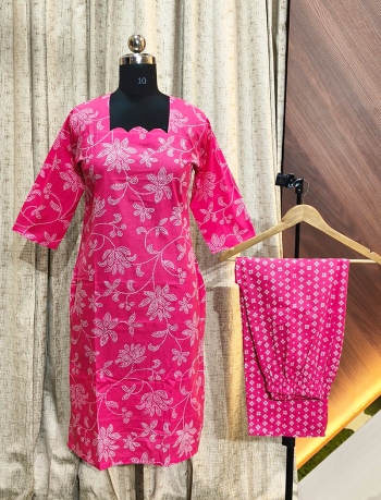 6371 - Cotton Kurti with Pant