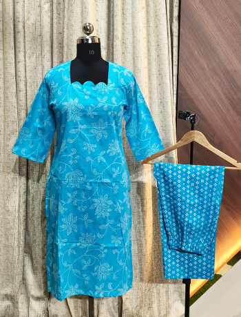 6372 - Cotton Kurti with Pant