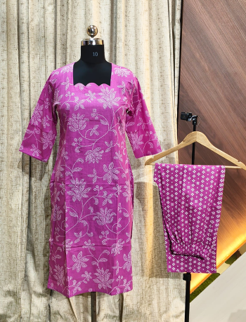 6373 - Cotton Kurti with Pant