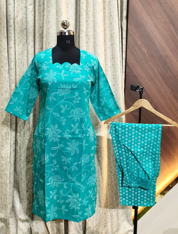 6374 - Cotton Kurti with Pant