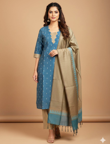6403 - Kurti with Pant and Dupatta 3PC