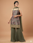 6485 -Premium vertican silk kurti pant & Dupatta