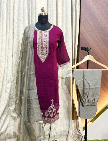 6496  - Kurti with Pant and Dupatta 3PC