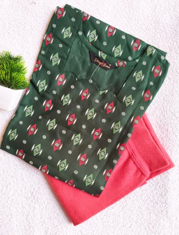 6672 - Kurti with Jeggings Combo