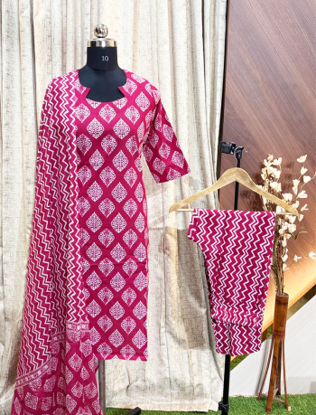 6701 - Cotton Kurti 3PCS Set