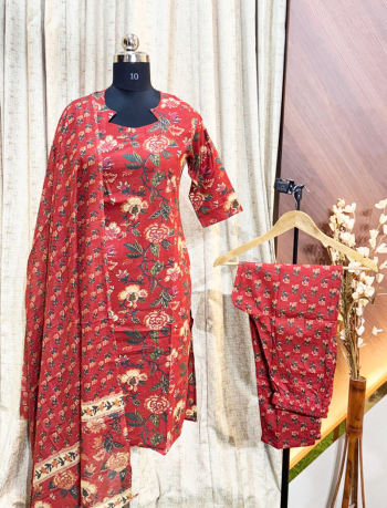 6704 - Cotton Kurti 3PCS Set