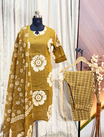 6706 - Cotton Kurti 3PCS Set