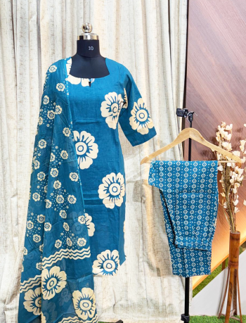 6707 - Cotton Kurti 3PCS Set