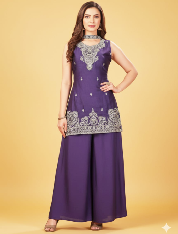 6871 -  Sharara Sets  (Purple)