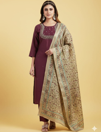 7015 - Kurti with Pant and Dupatta 3PC