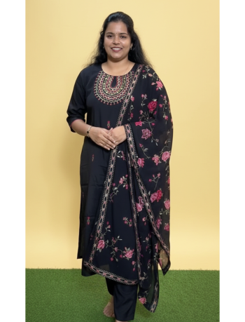 7091 - Kurti with Pant and Dupatta 3PC