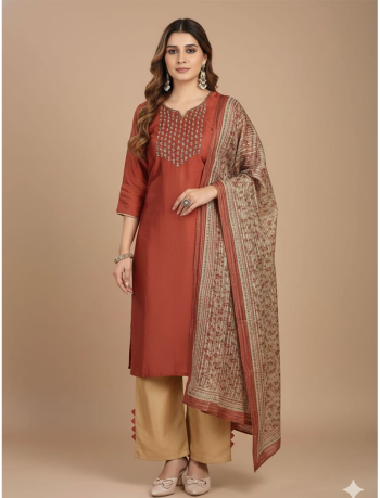 7155 - Kurti with Pant and Dupatta 3PC