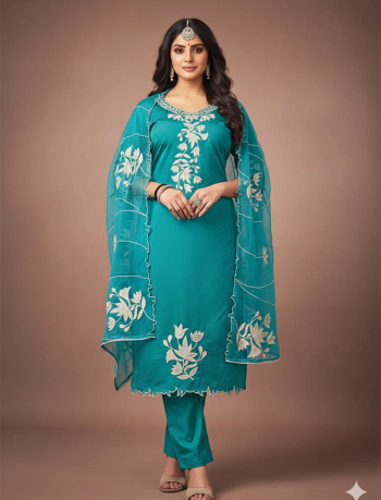 7162 - Kurti with Pant and Dupatta 3PC