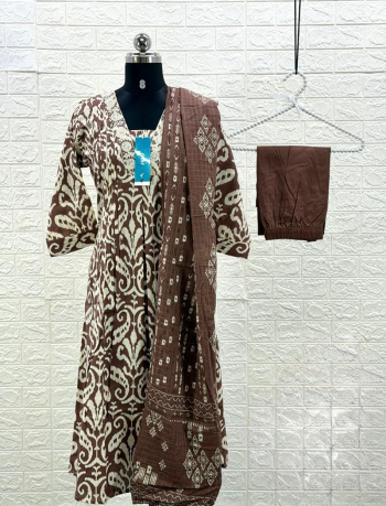 7496  - Cotton Kurti 3PCS Set Plus size XL to 3XL